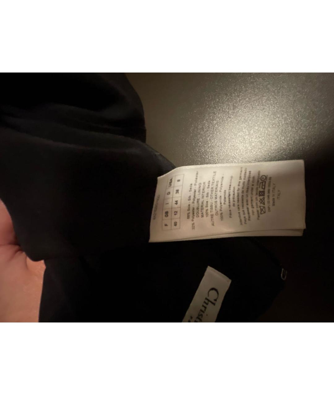 CHRISTIAN DIOR Черное шелковое повседневное платье, фото 4