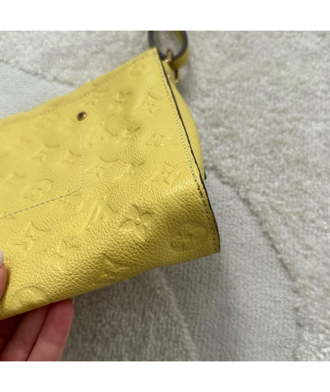 LOUIS VUITTON Желтая кожаная сумка через плечо, фото 5