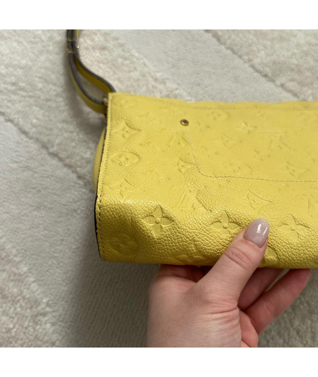 LOUIS VUITTON Желтая кожаная сумка через плечо, фото 6
