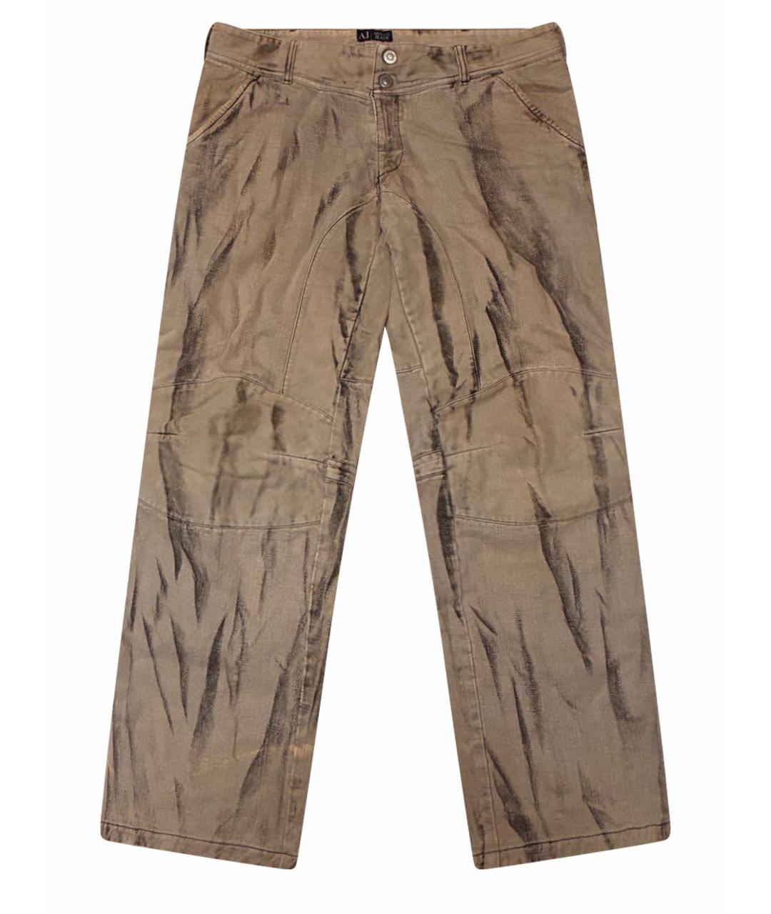 ARMANI JEANS Бежевые хлопковые джинсы, фото 1