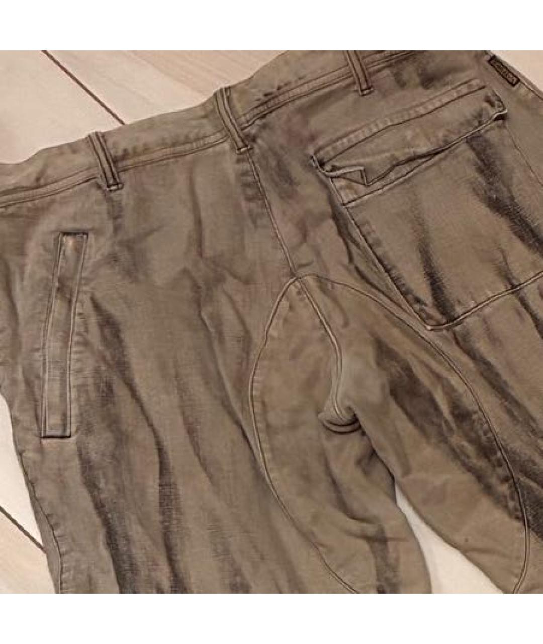 ARMANI JEANS Бежевые хлопковые джинсы, фото 4