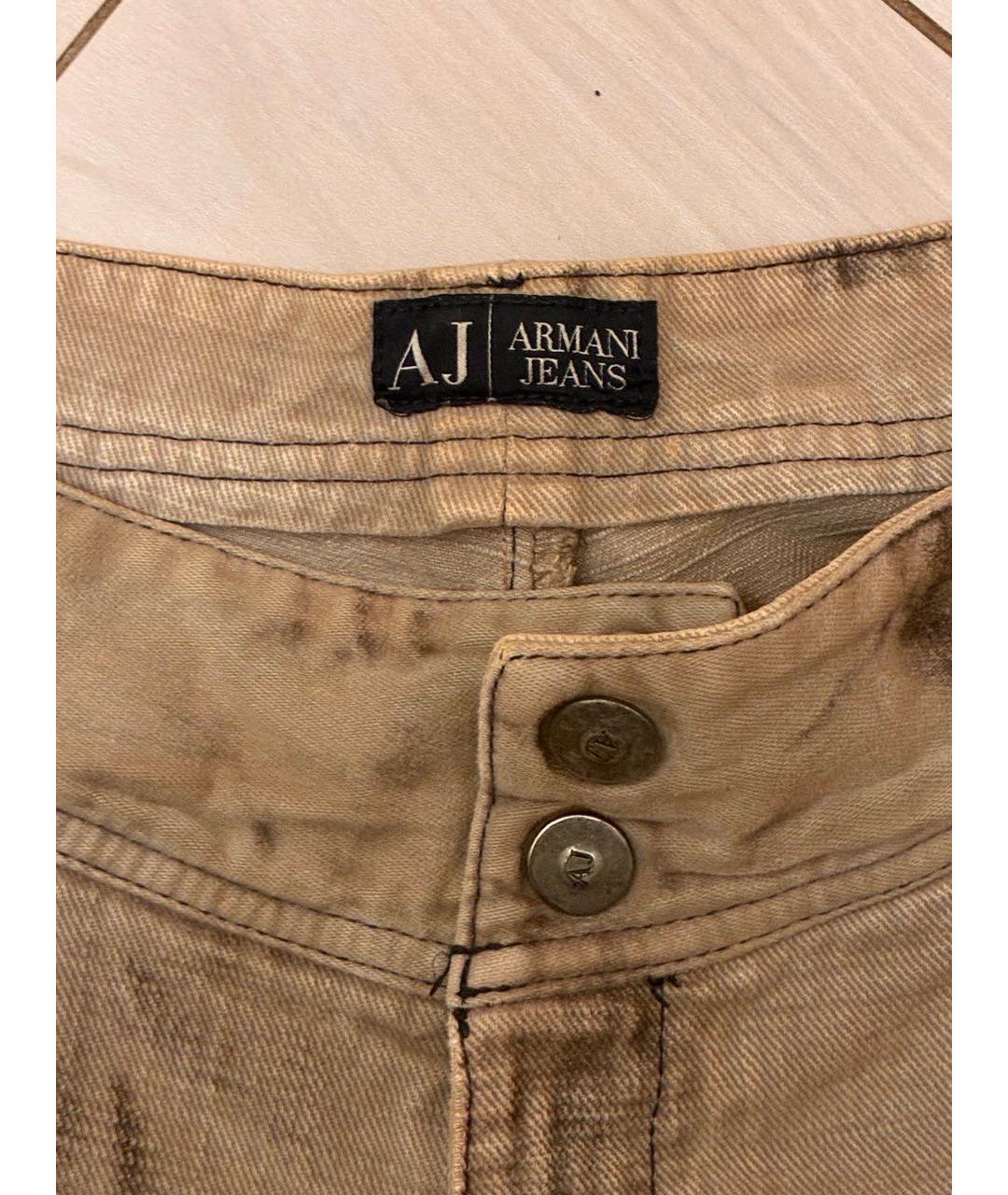 ARMANI JEANS Бежевые хлопковые джинсы, фото 3