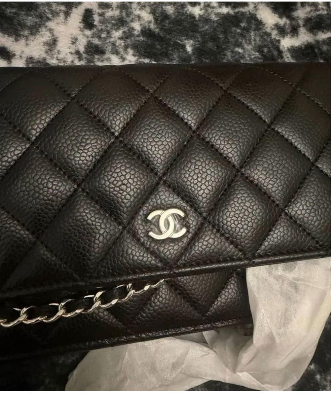 CHANEL Черная кожаная сумка через плечо, фото 4