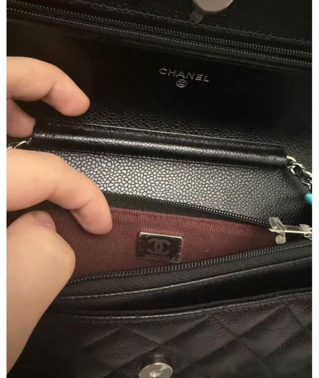 CHANEL Черная кожаная сумка через плечо, фото 5