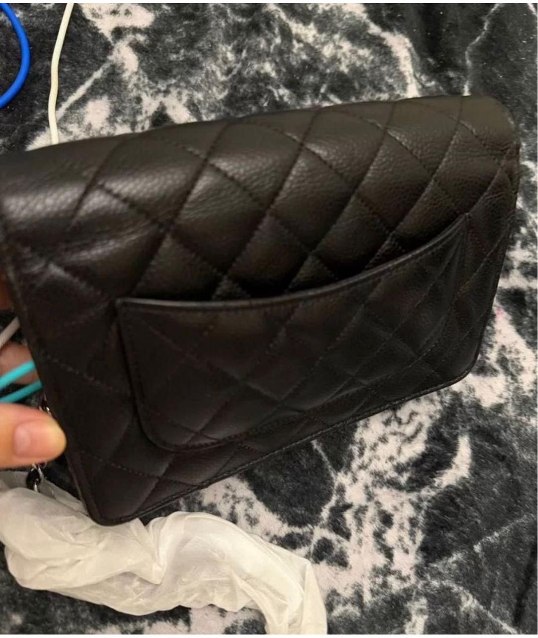 CHANEL Черная кожаная сумка через плечо, фото 3