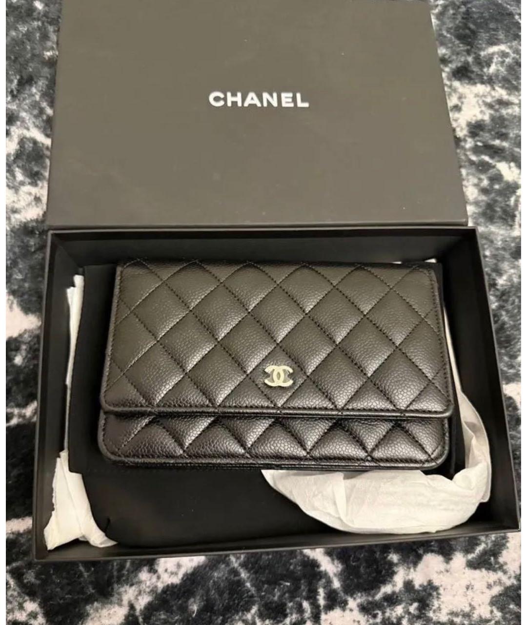 CHANEL Черная кожаная сумка через плечо, фото 9