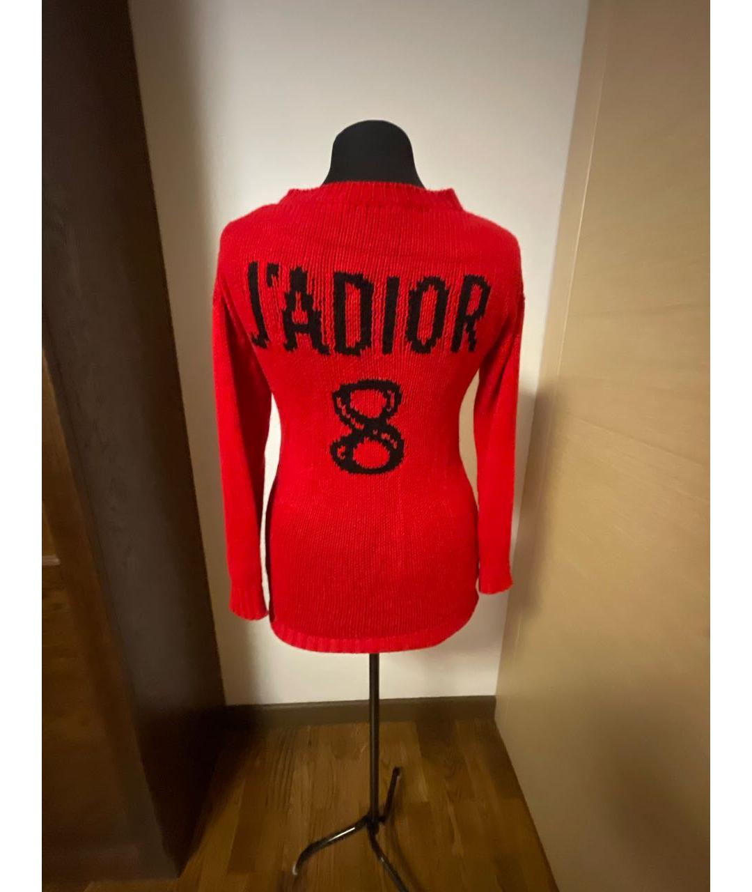 CHRISTIAN DIOR Красный кашемировый джемпер / свитер, фото 5