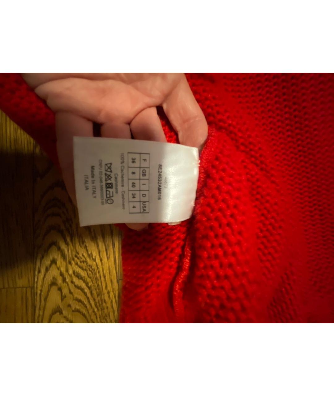 CHRISTIAN DIOR Красный кашемировый джемпер / свитер, фото 4