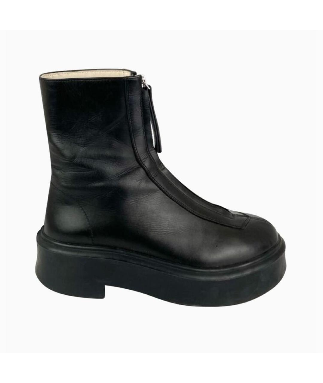 THE ROW Черные кожаные ботинки, фото 7