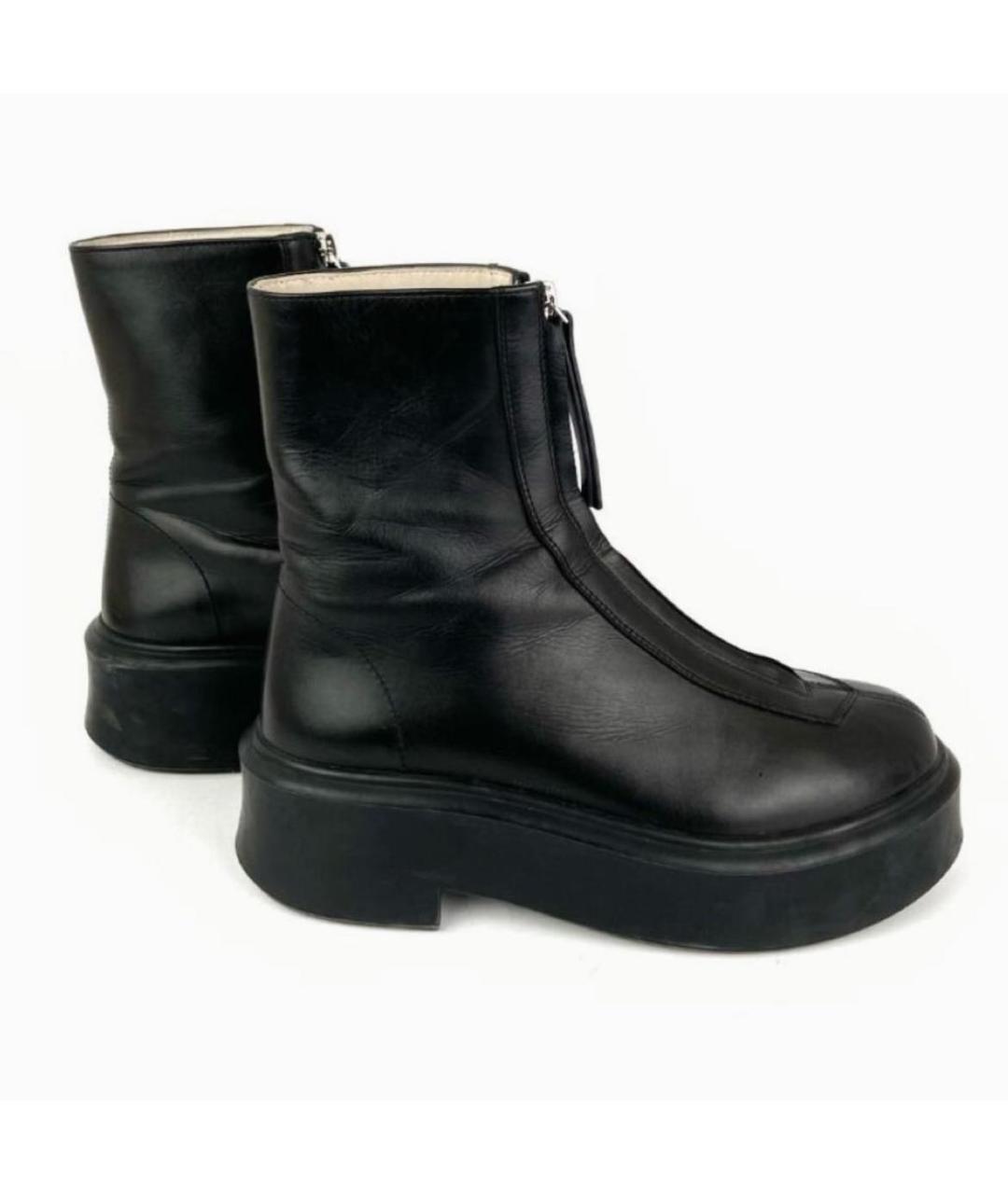 THE ROW Черные кожаные ботинки, фото 6