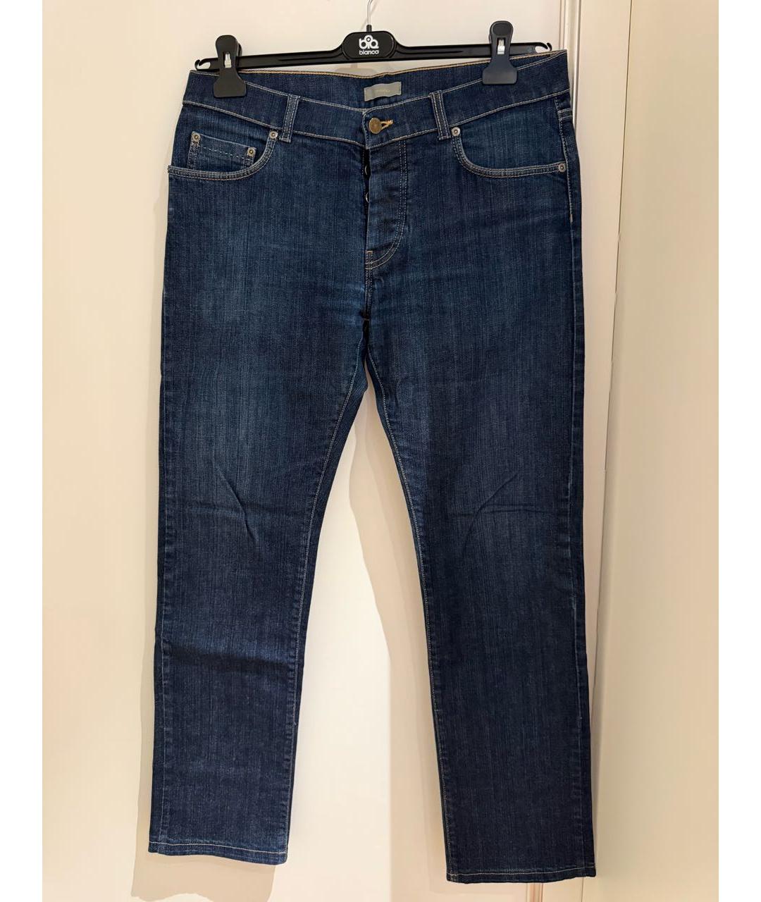 MALO Темно-синие хлопковые прямые джинсы, фото 5