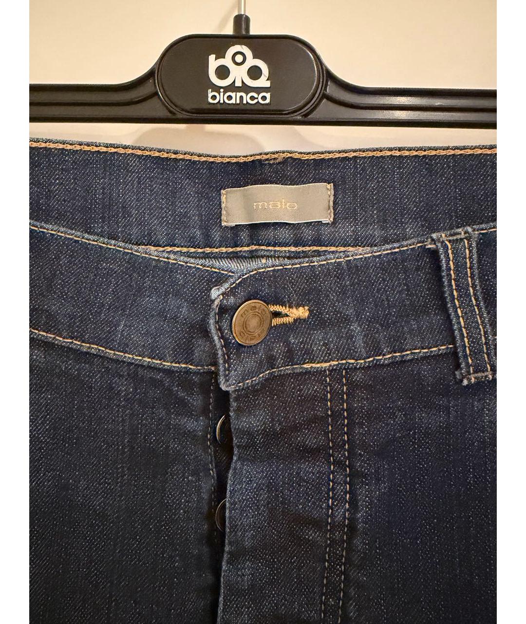 MALO Темно-синие хлопковые прямые джинсы, фото 3