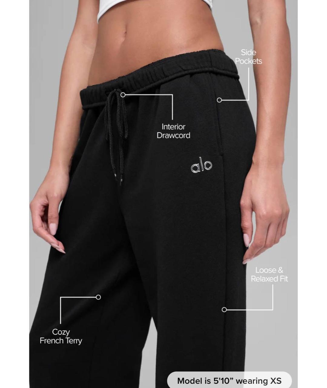 ALO YOGA Черные хлопковые спортивные брюки и шорты, фото 3