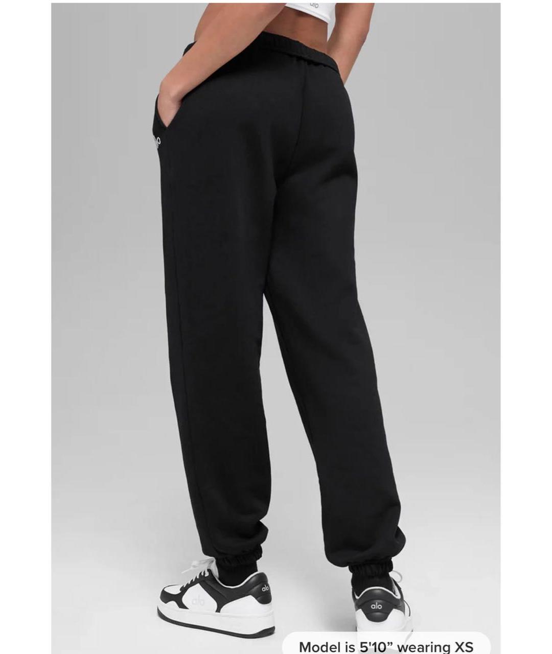 ALO YOGA Черные хлопковые спортивные брюки и шорты, фото 2