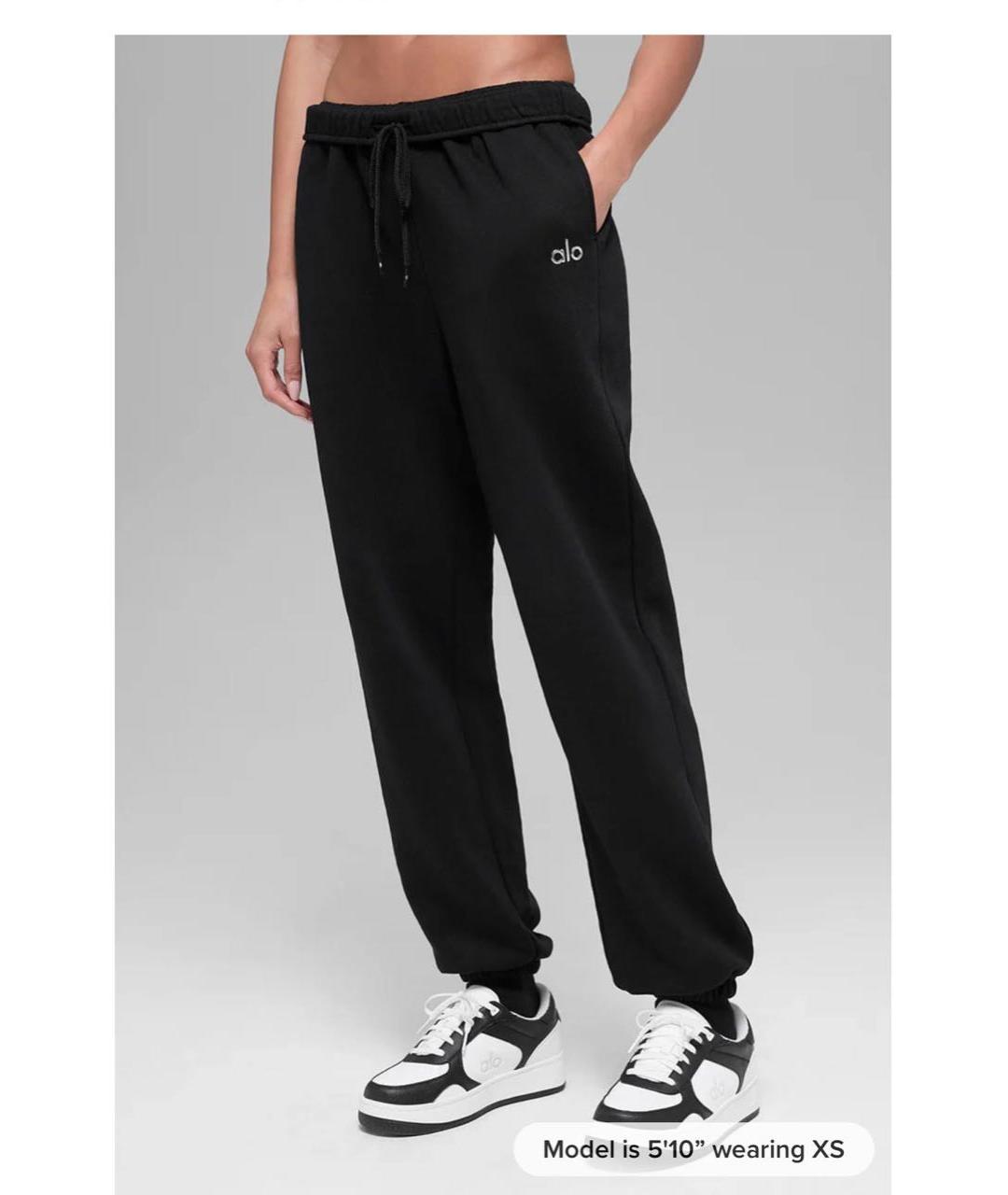 ALO YOGA Черные хлопковые спортивные брюки и шорты, фото 4