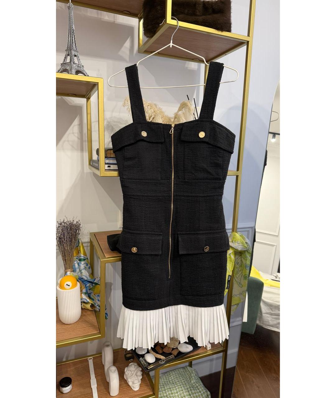 SANDRO Черное твидовое повседневное платье, фото 6