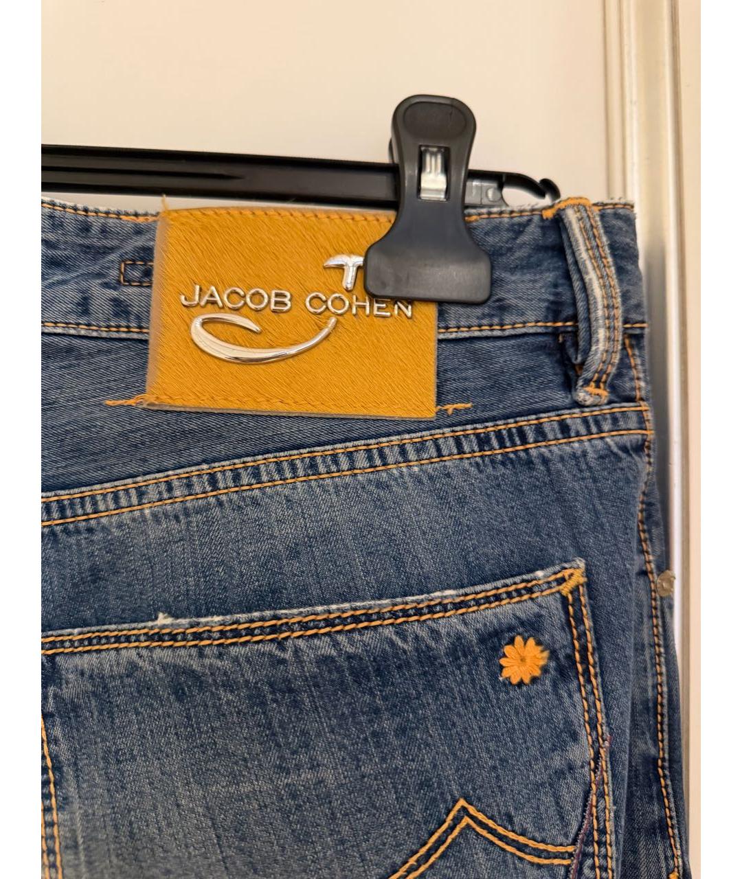 JACOB COHEN Синие хлопковые прямые джинсы, фото 4