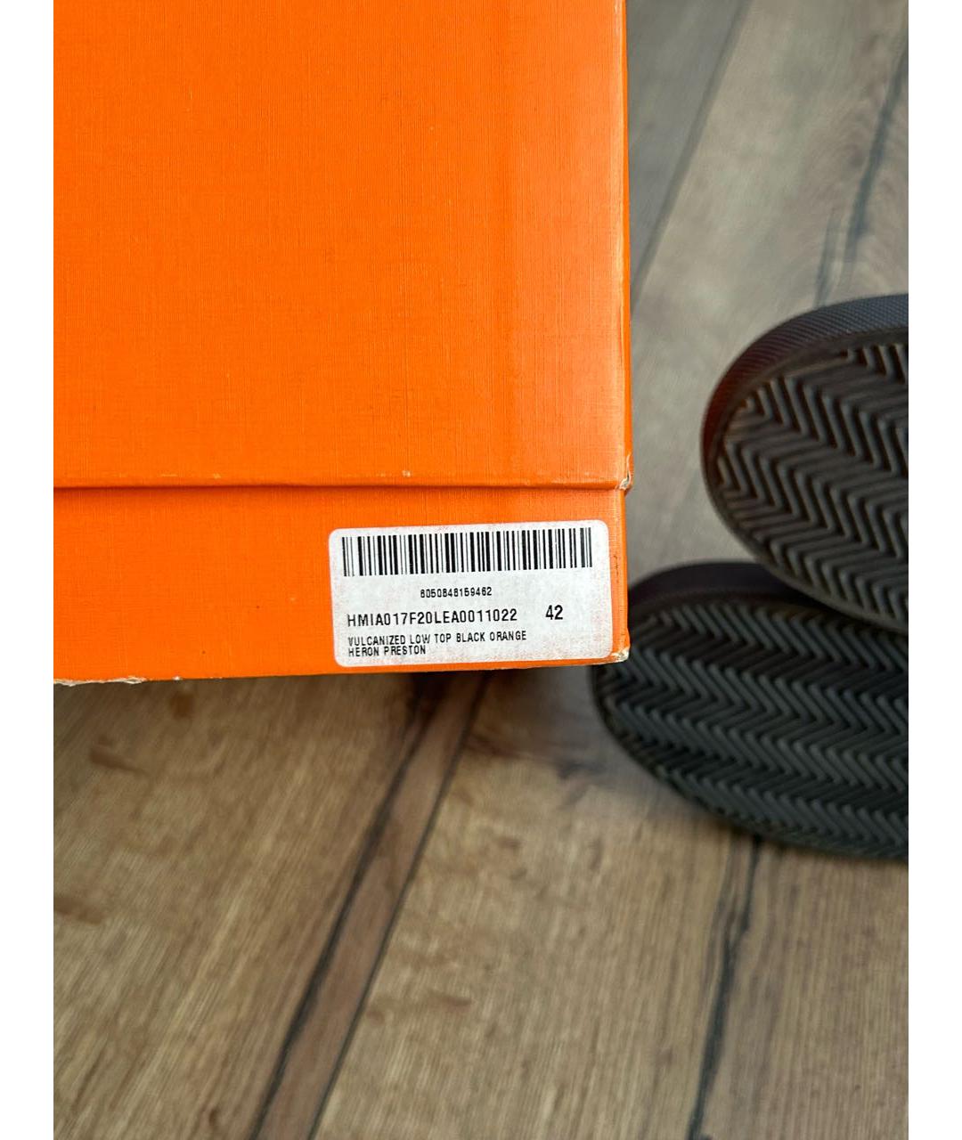 HERON PRESTON Черные замшевые низкие кроссовки / кеды, фото 5