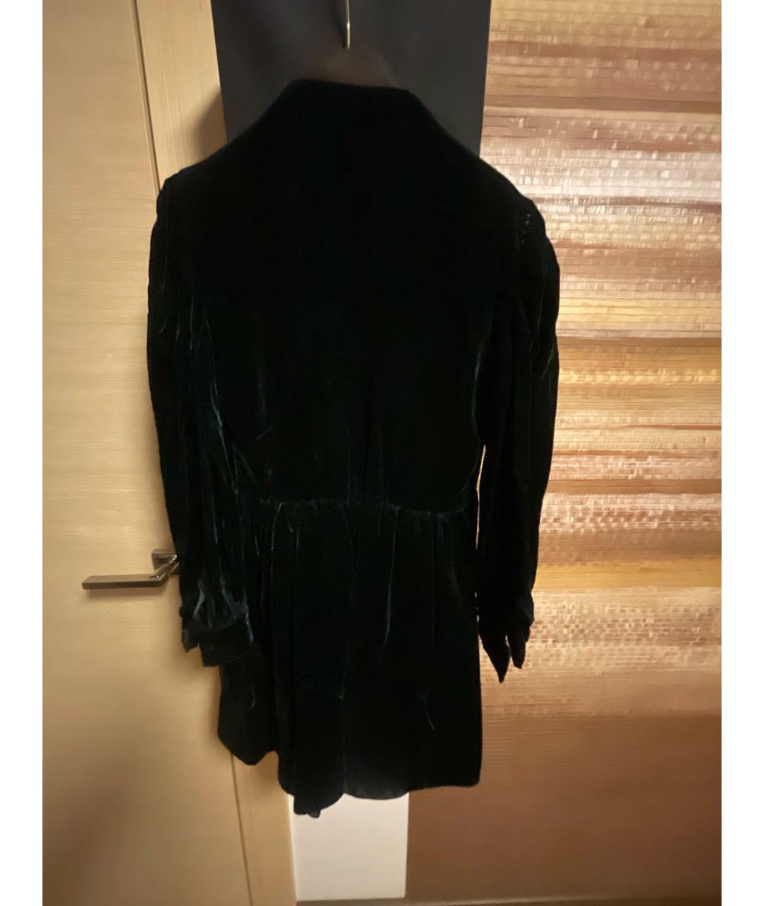 SAINT LAURENT Зеленые бархатное коктейльное платье, фото 2