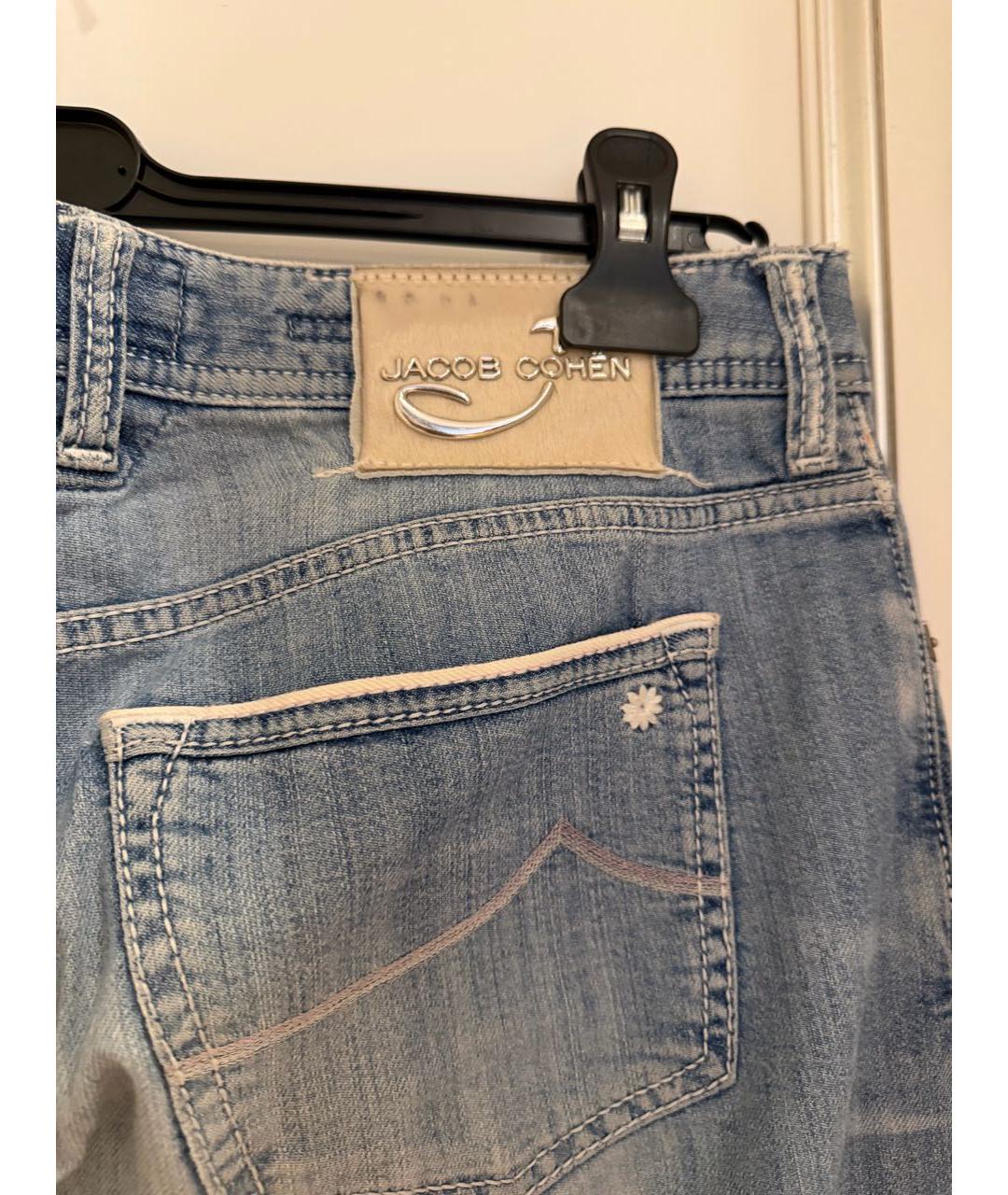 JACOB COHEN Синие хлопковые прямые джинсы, фото 3