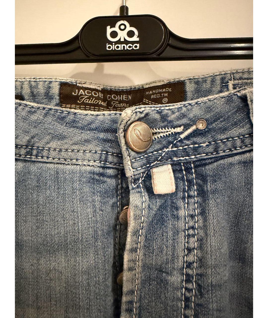 JACOB COHEN Синие хлопковые прямые джинсы, фото 4