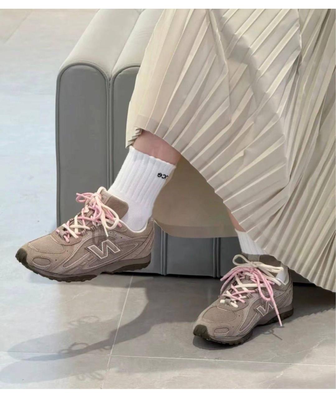 NEW BALANCE Бежевые замшевые кеды, фото 4