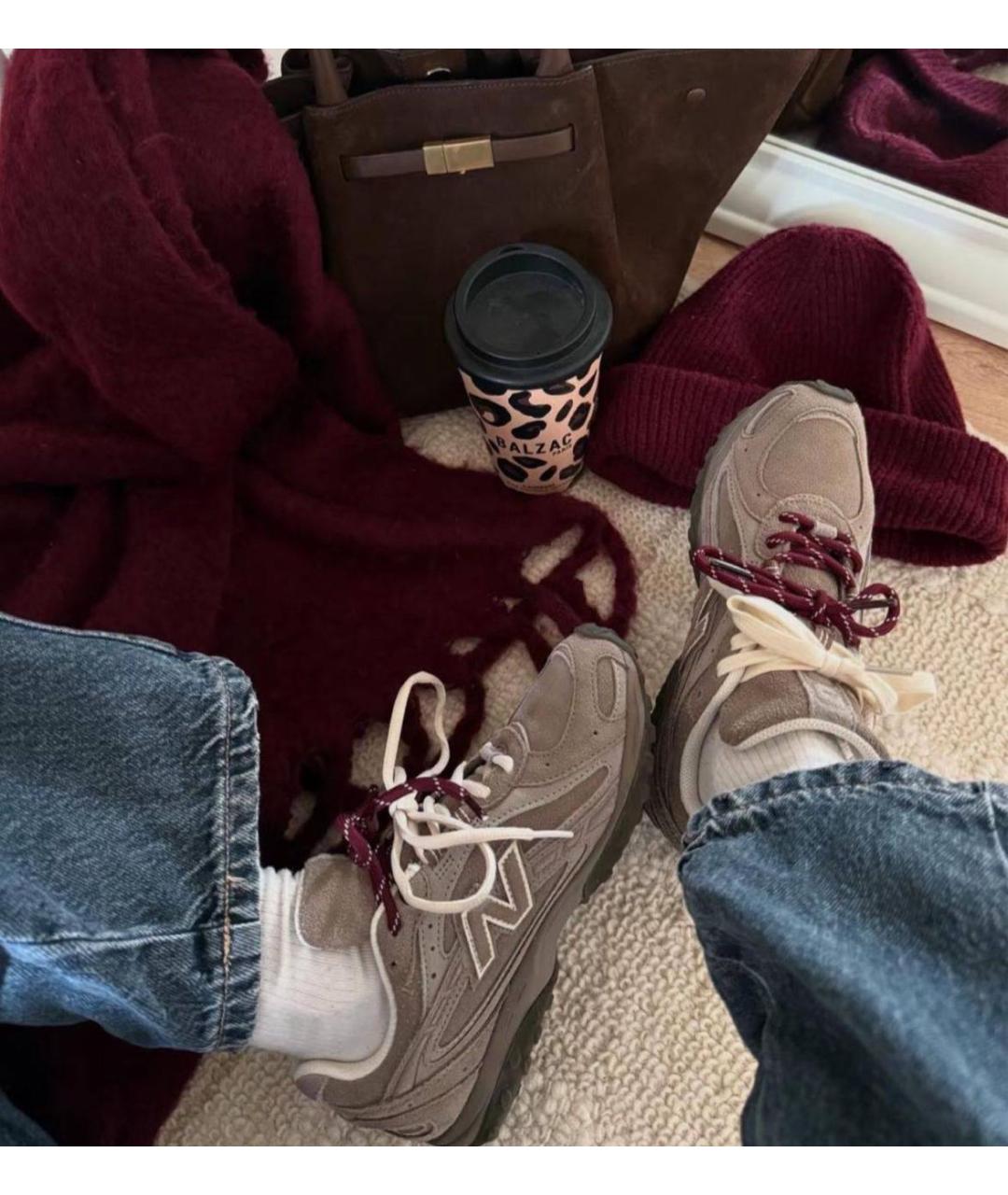 NEW BALANCE Бежевые замшевые кеды, фото 2