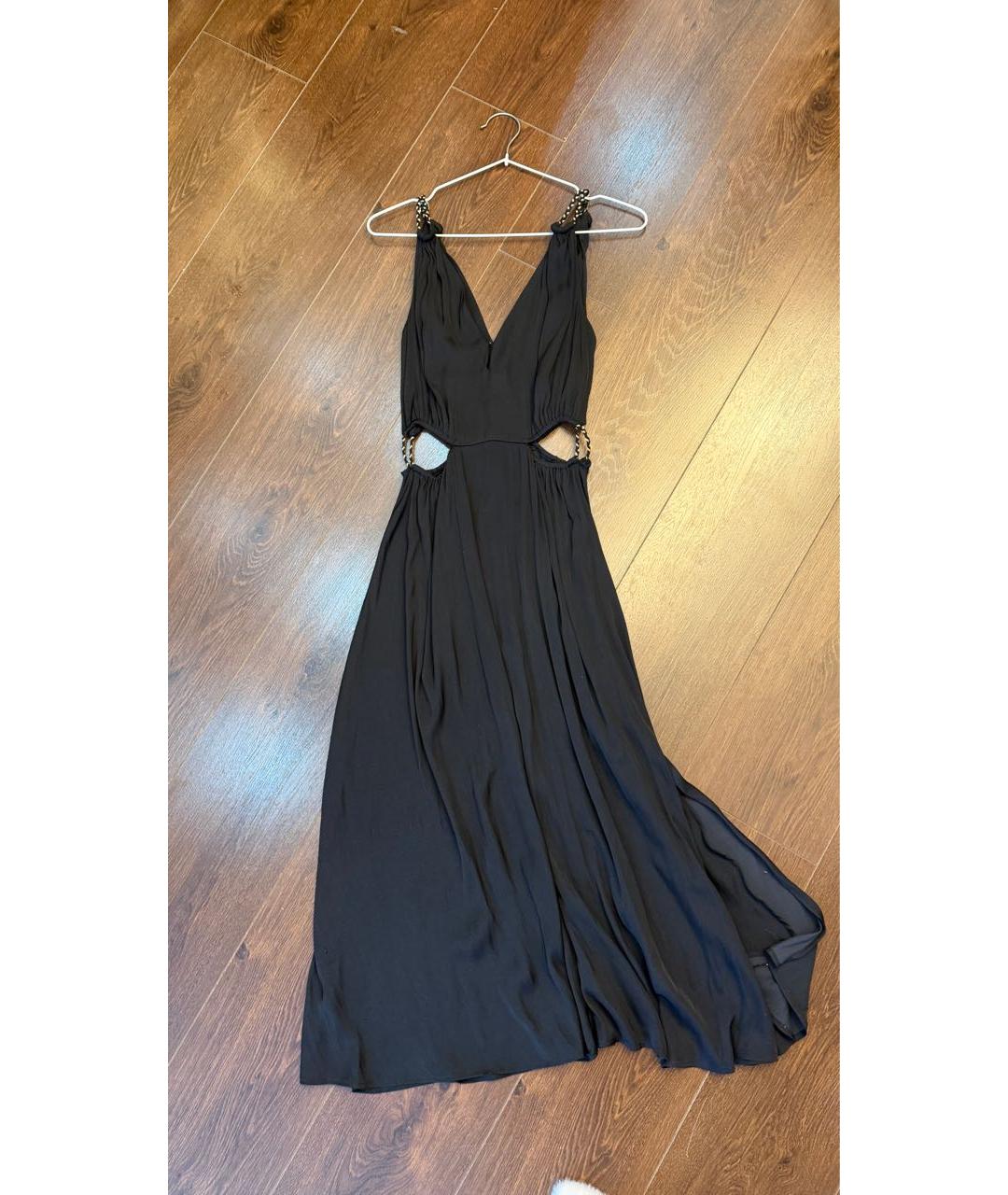 MAJE Черное атласное повседневное платье, фото 2