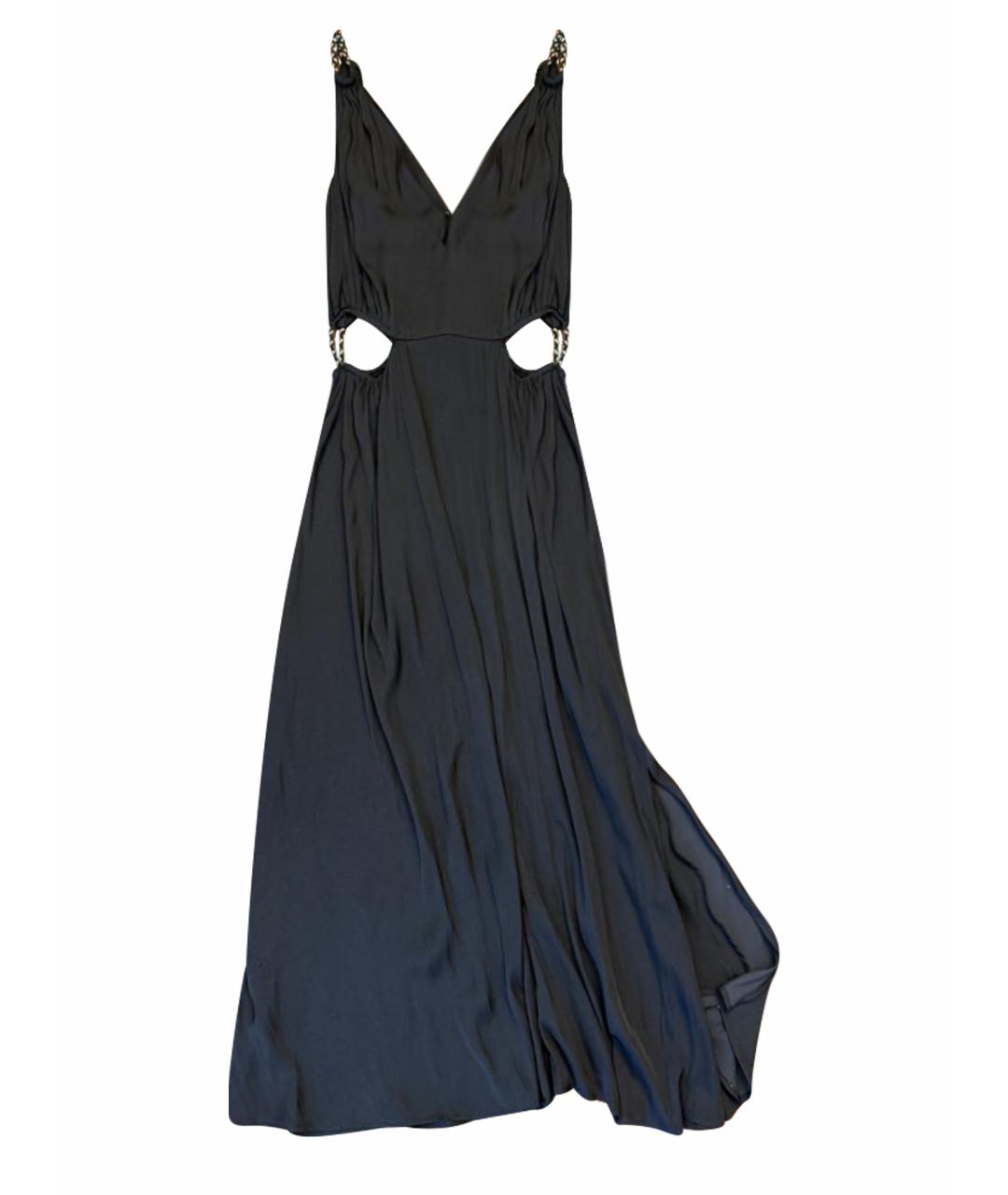 MAJE Черное атласное повседневное платье, фото 1