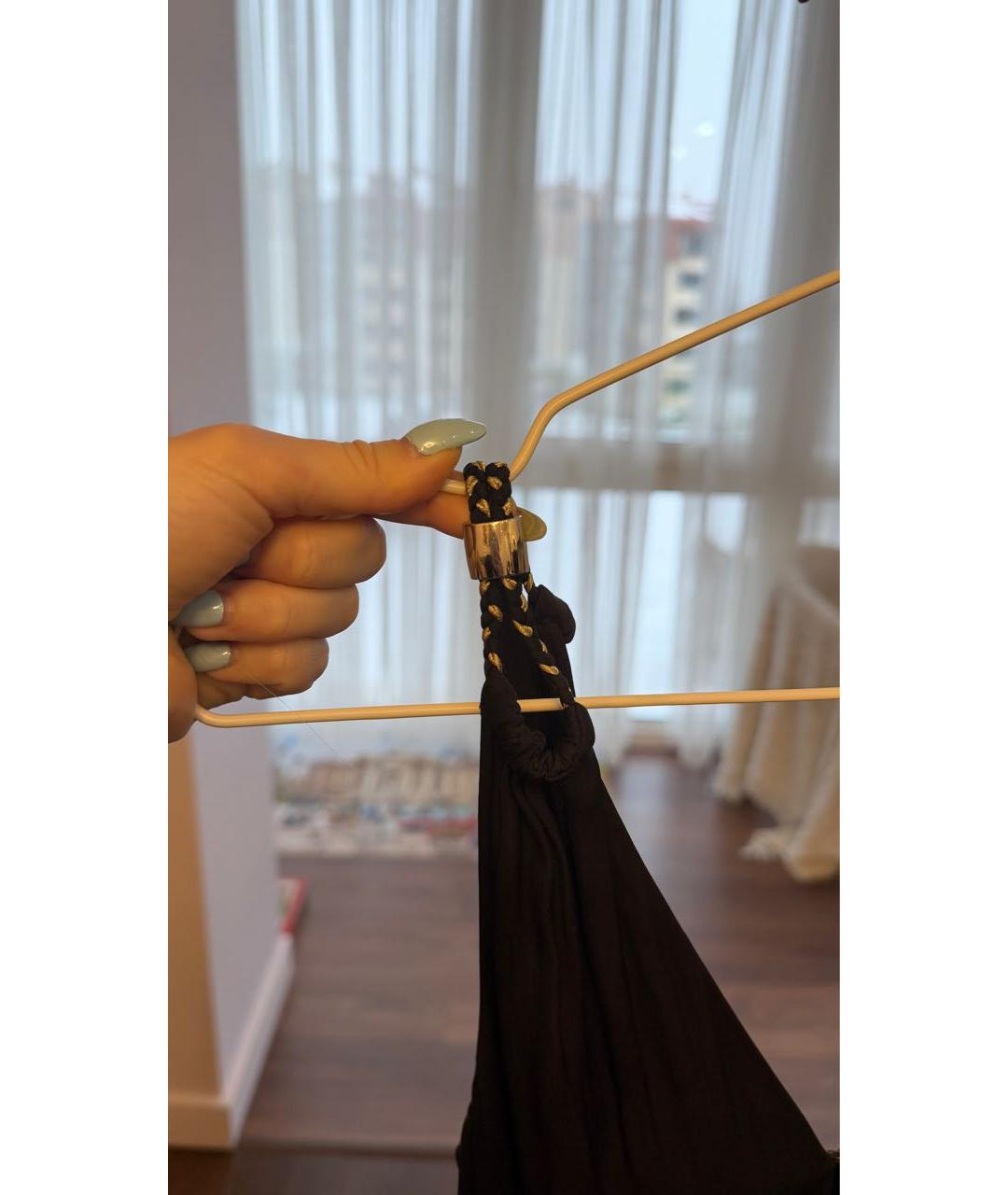 MAJE Черное атласное повседневное платье, фото 5