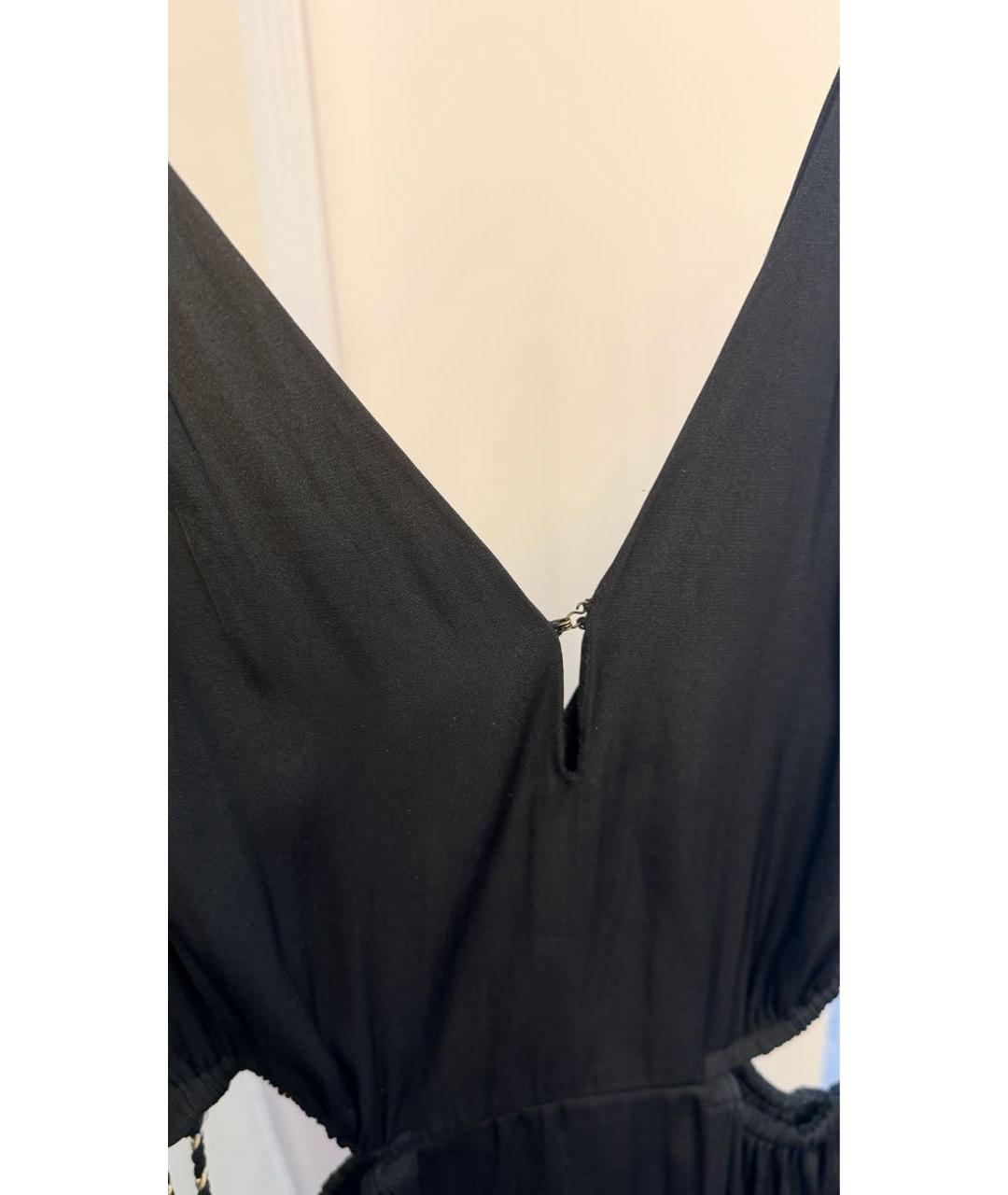 MAJE Черное атласное повседневное платье, фото 3