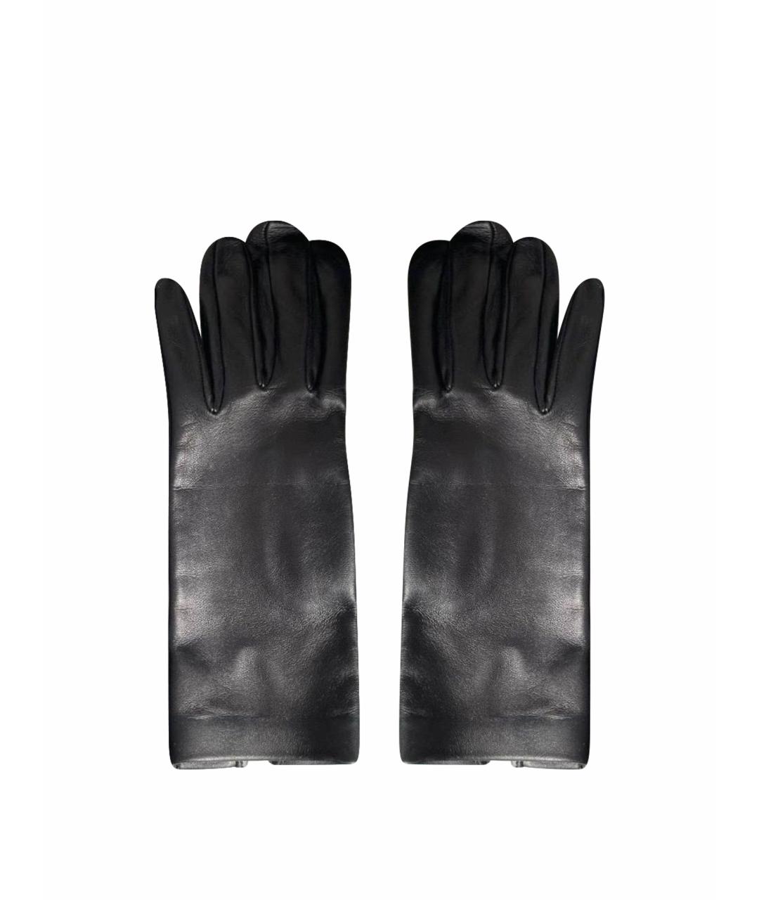 SAINT LAURENT Черные кожаные перчатки, фото 1
