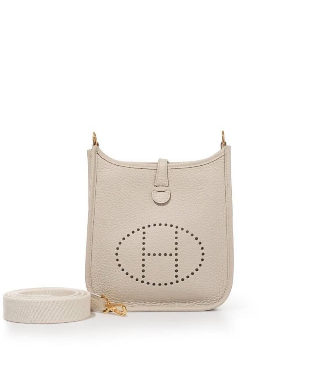 HERMES Белая кожаная сумка через плечо, фото 6