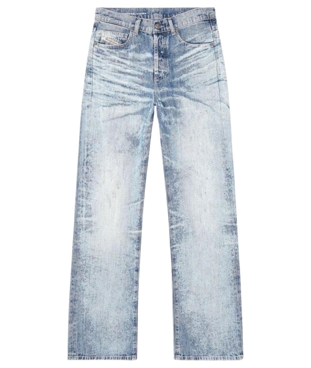 DIESEL Голубые хлопковые прямые джинсы, фото 1