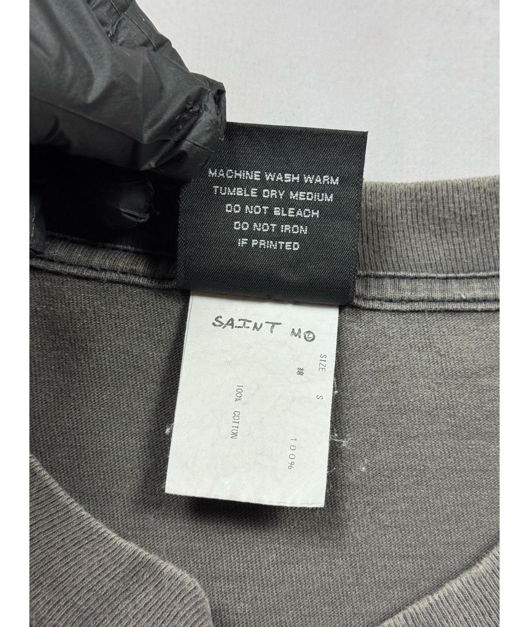 Saint Michael Антрацитовая хлопковая футболка, фото 8