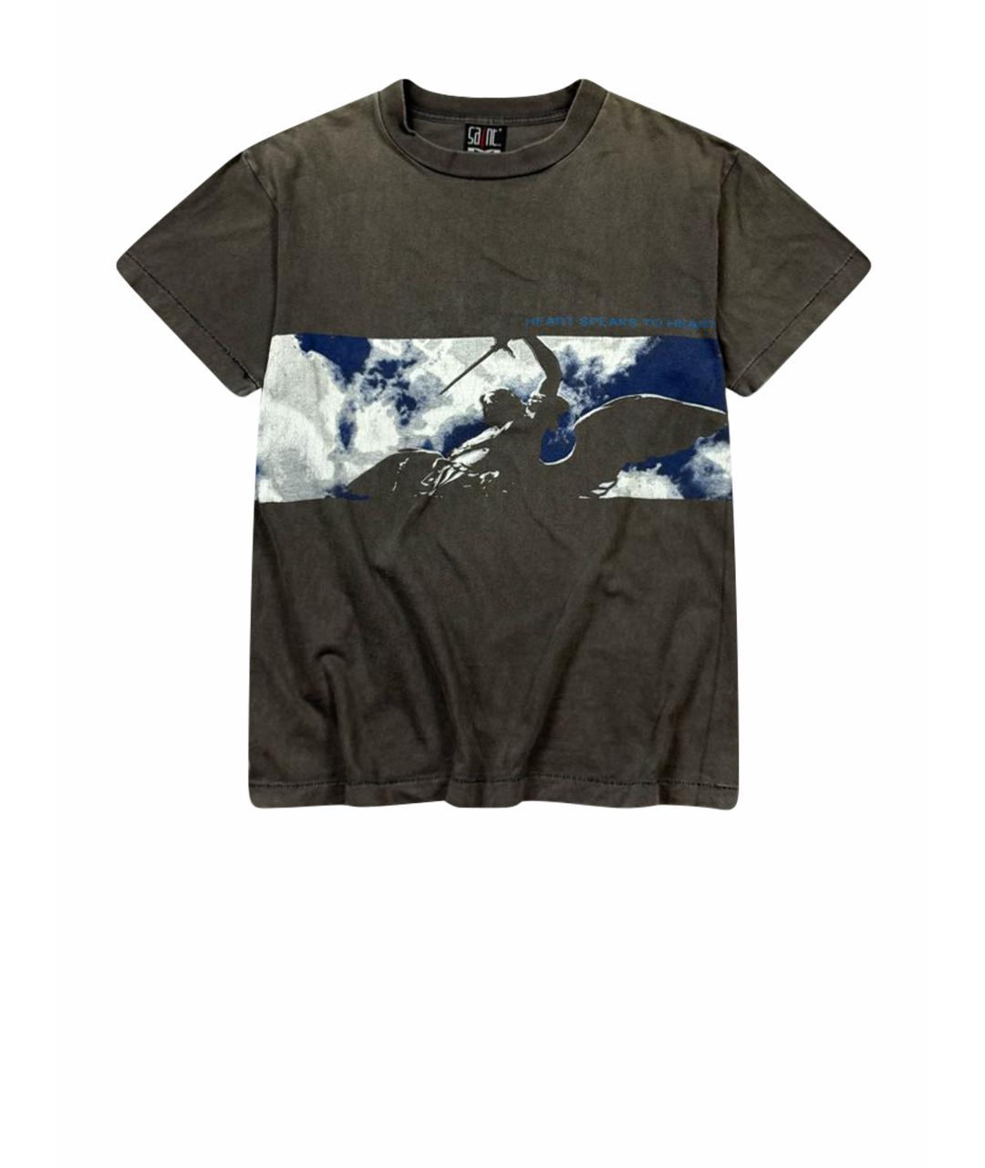 Saint Michael Антрацитовая хлопковая футболка, фото 1