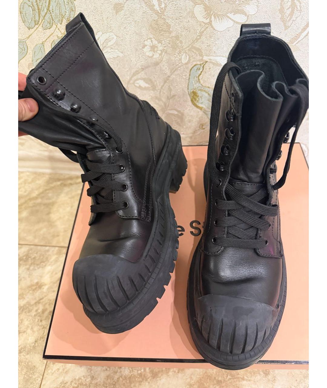 ACNE STUDIOS Черные кожаные ботинки, фото 8