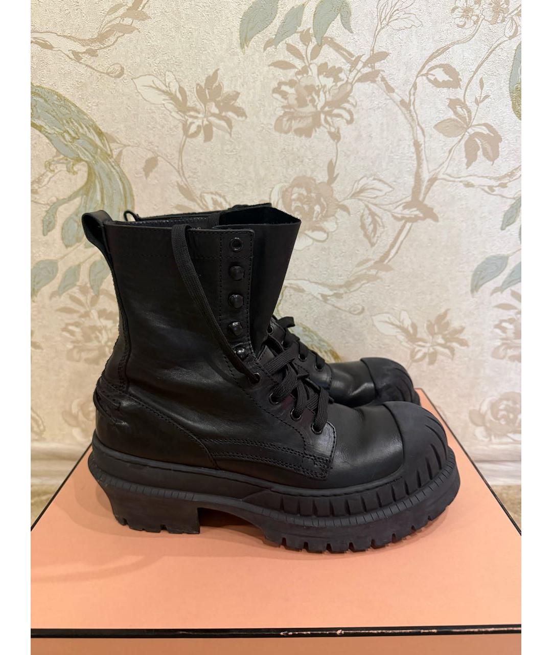 ACNE STUDIOS Черные кожаные ботинки, фото 9