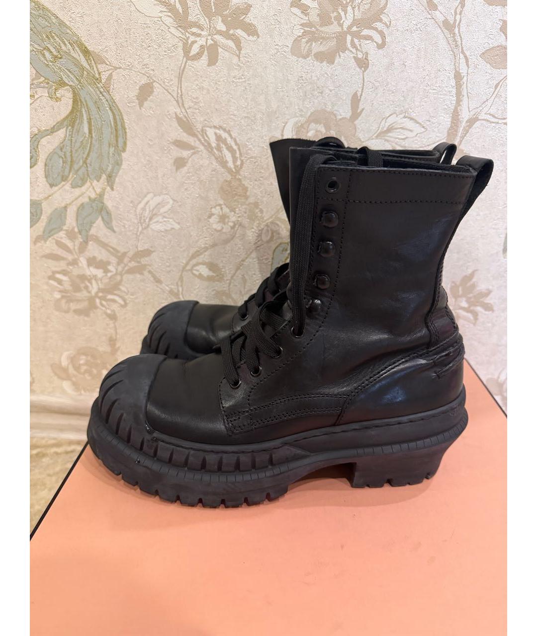 ACNE STUDIOS Черные кожаные ботинки, фото 7