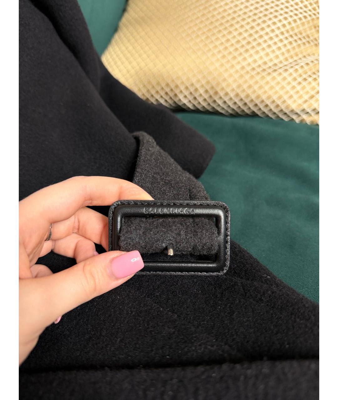 BALENCIAGA Черное шерстяное пальто, фото 6