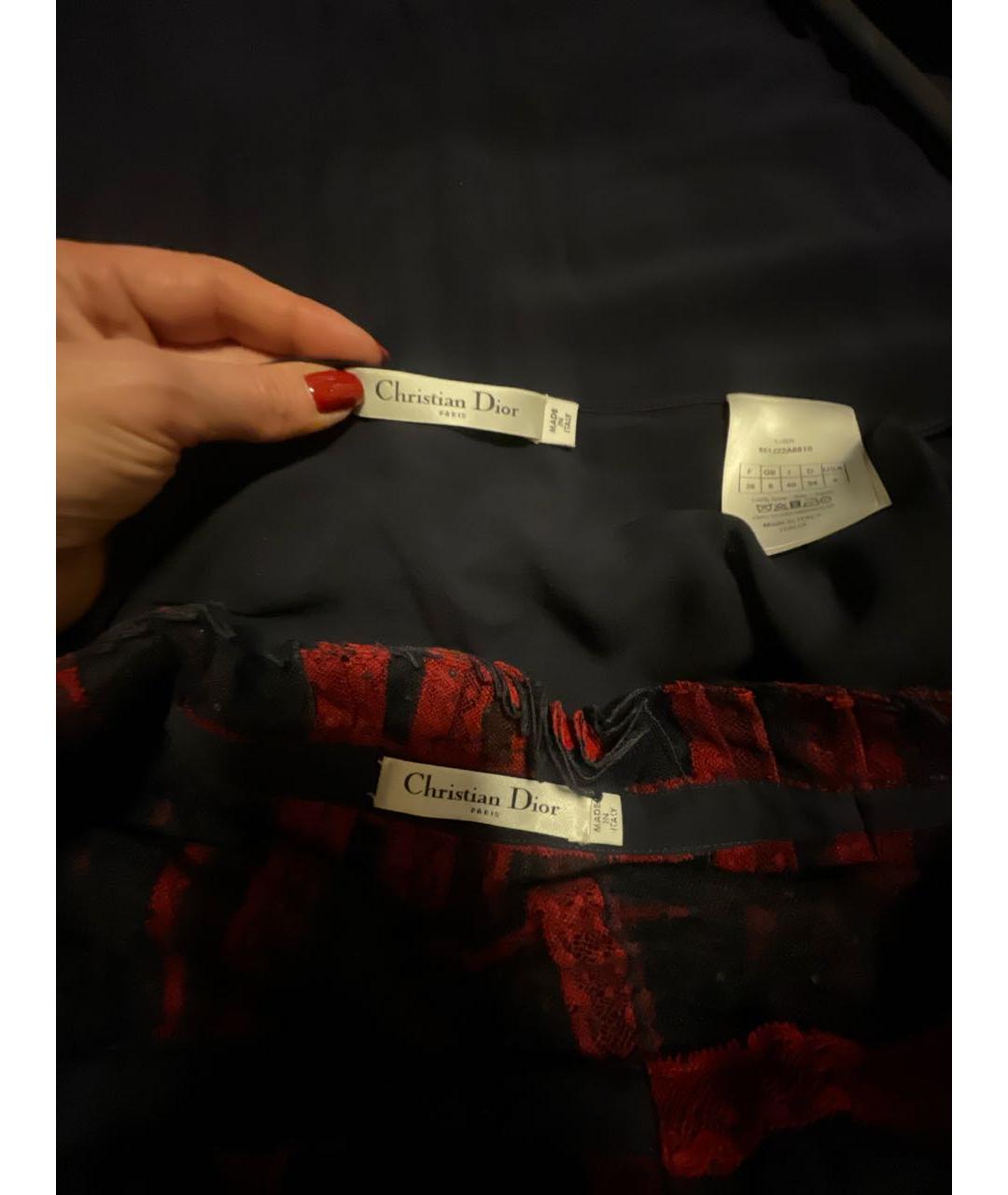 CHRISTIAN DIOR Красная шелковая юбка макси, фото 3