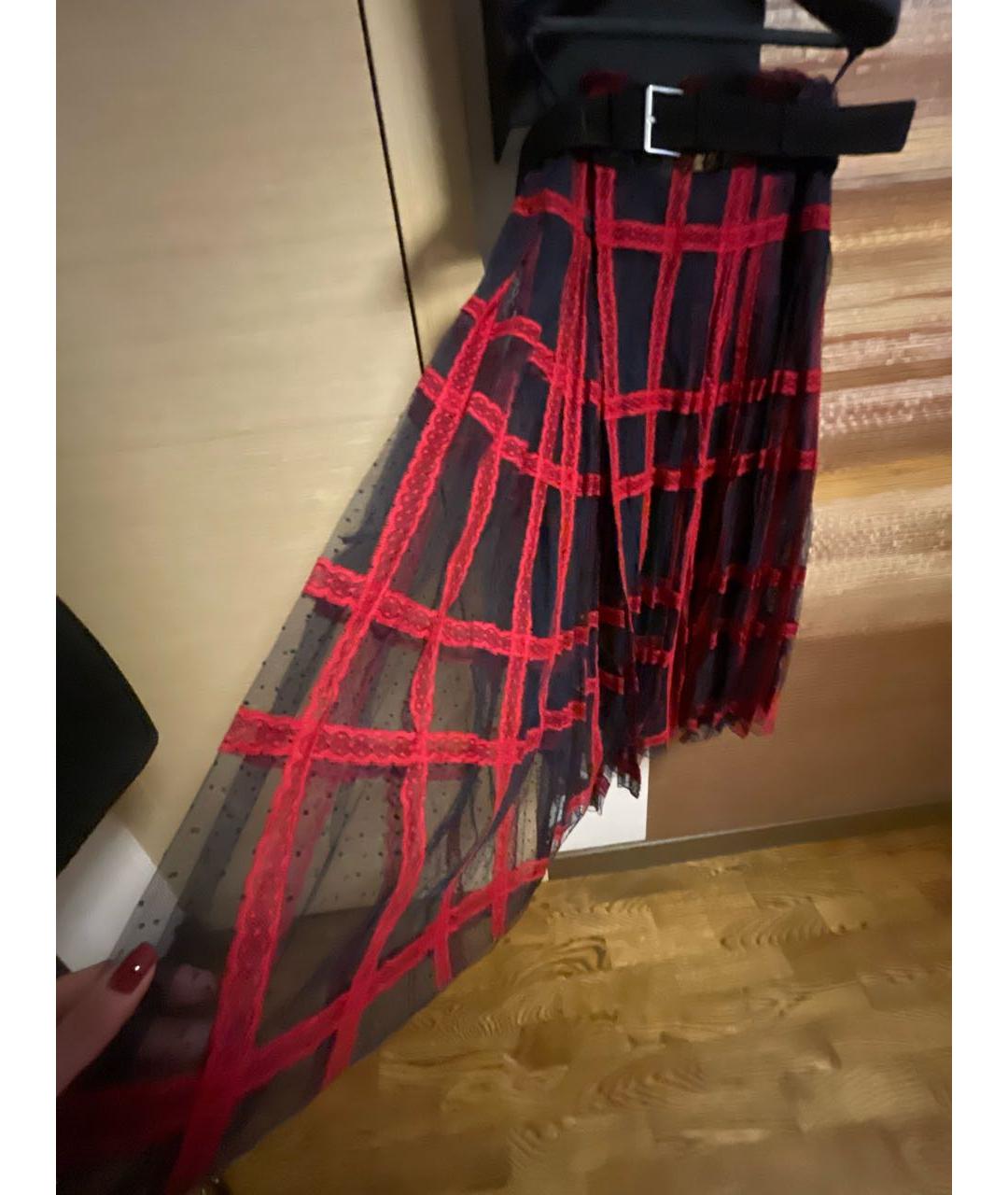 CHRISTIAN DIOR Красная шелковая юбка макси, фото 2
