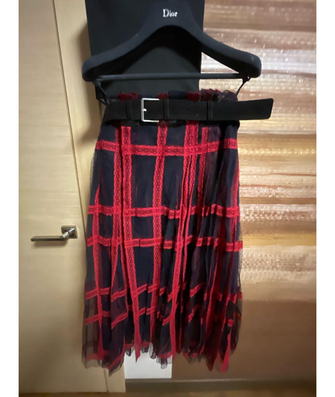 CHRISTIAN DIOR Красная шелковая юбка макси, фото 5