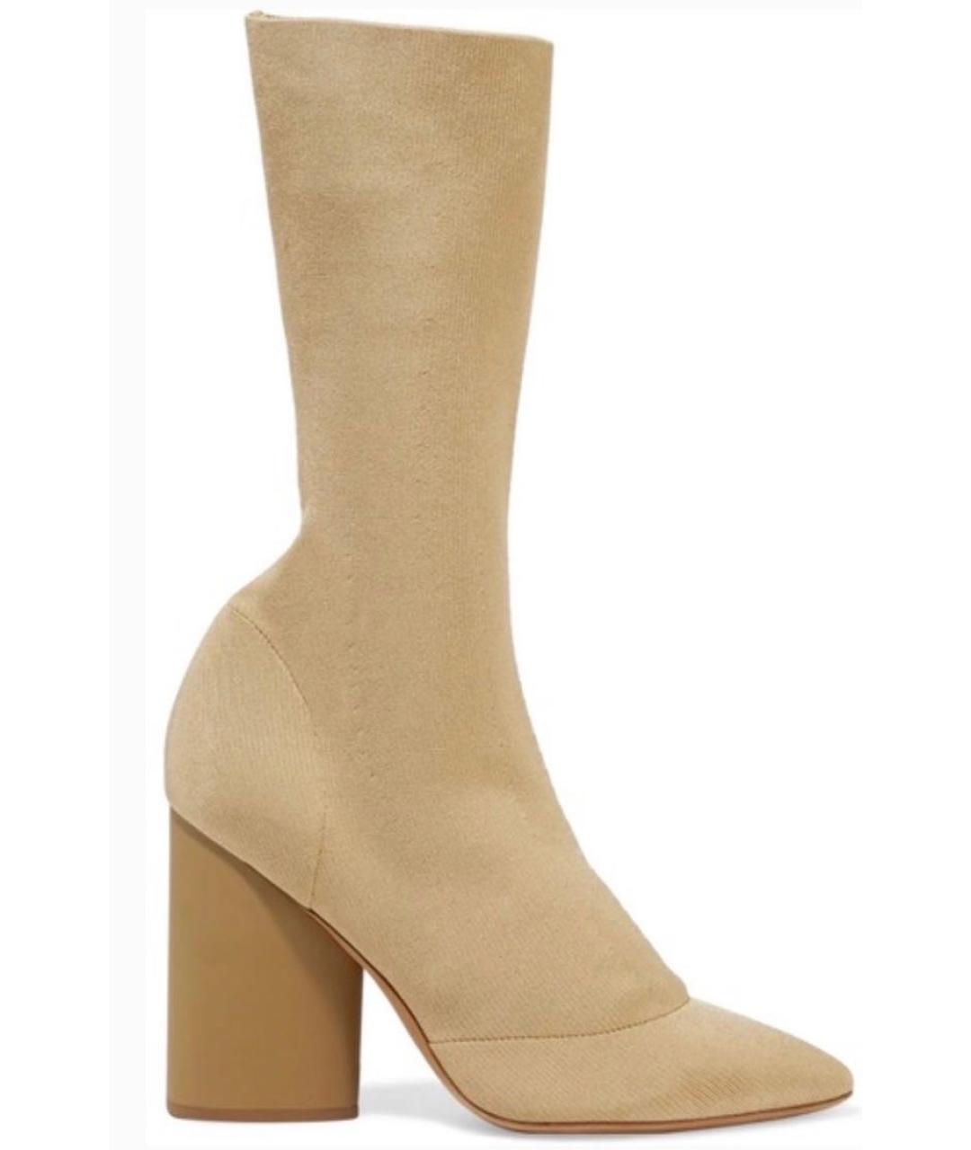 YEEZY Бежевые синтетические ботильоны, фото 1