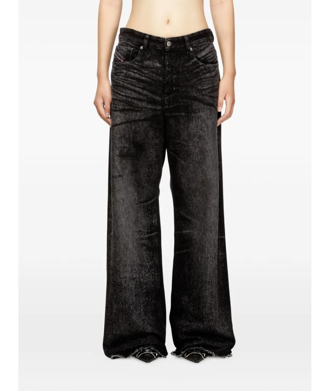DIESEL Черные хлопковые прямые джинсы, фото 2
