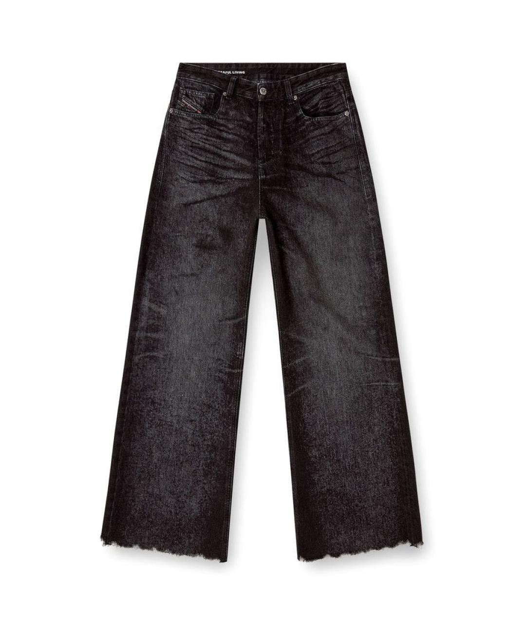 DIESEL Черные хлопковые прямые джинсы, фото 1