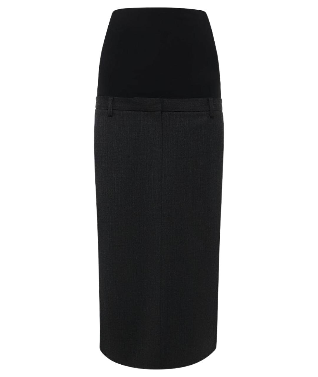 DIESEL Черная полиэстеровая юбка миди, фото 1