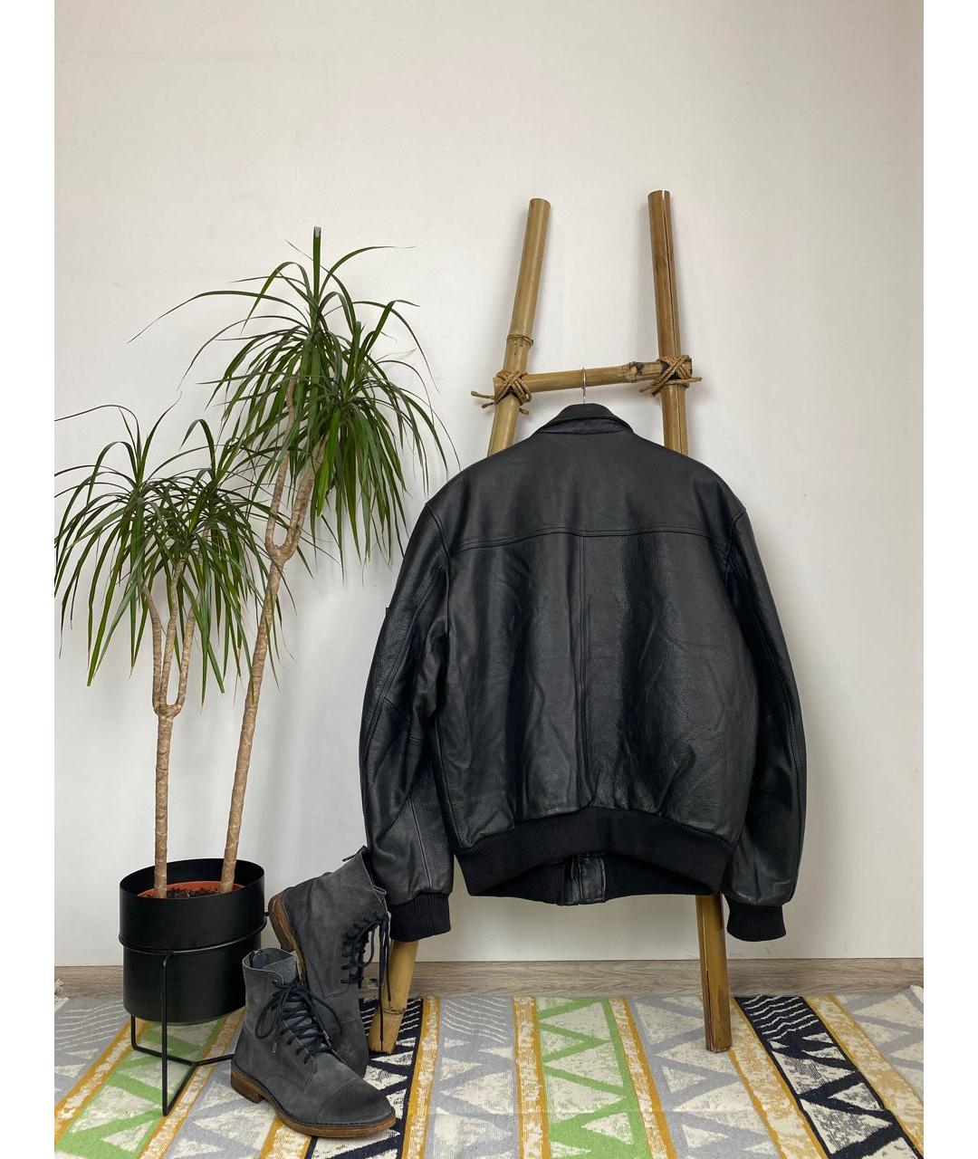 ALPHA INDUSTRIES Черная кожаная куртка, фото 3