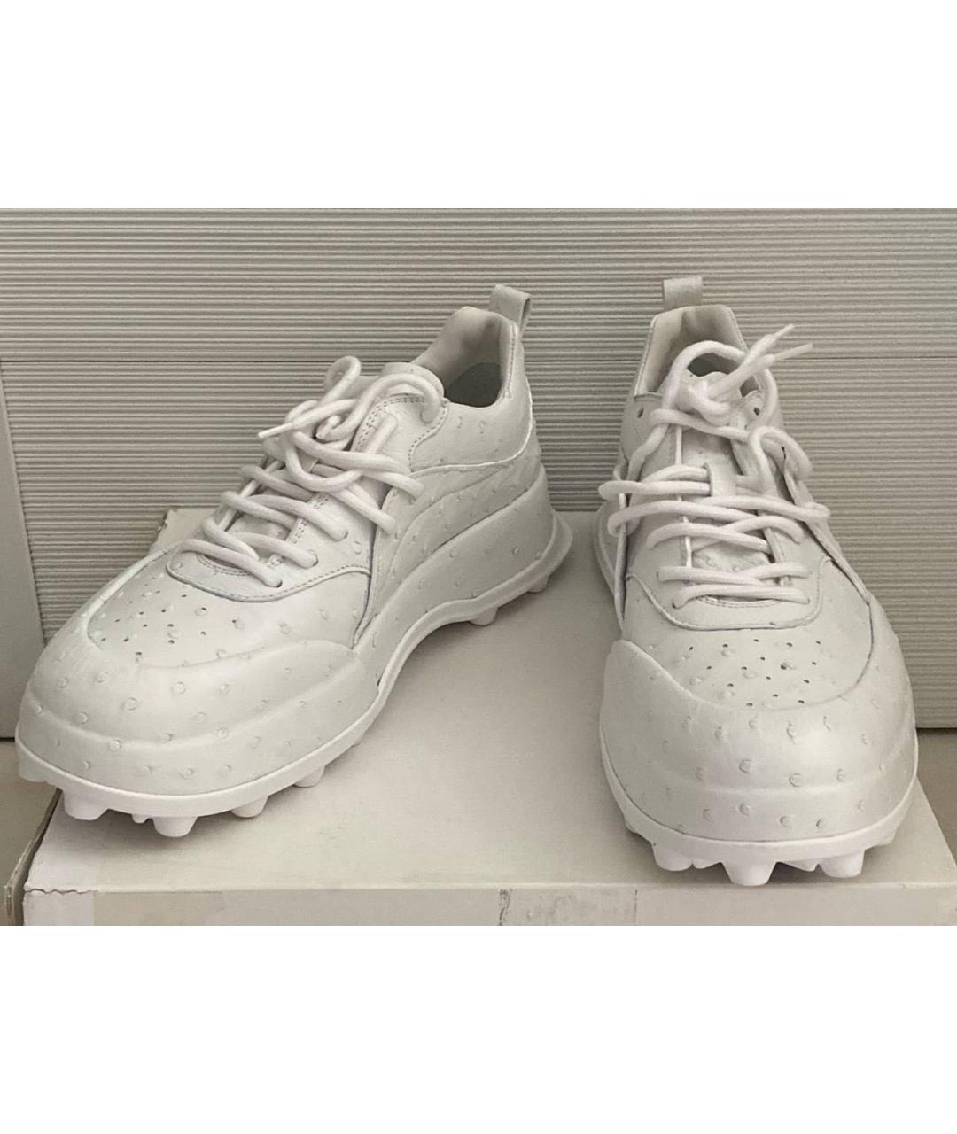 JIL SANDER Белые кожаные низкие кроссовки / кеды, фото 4