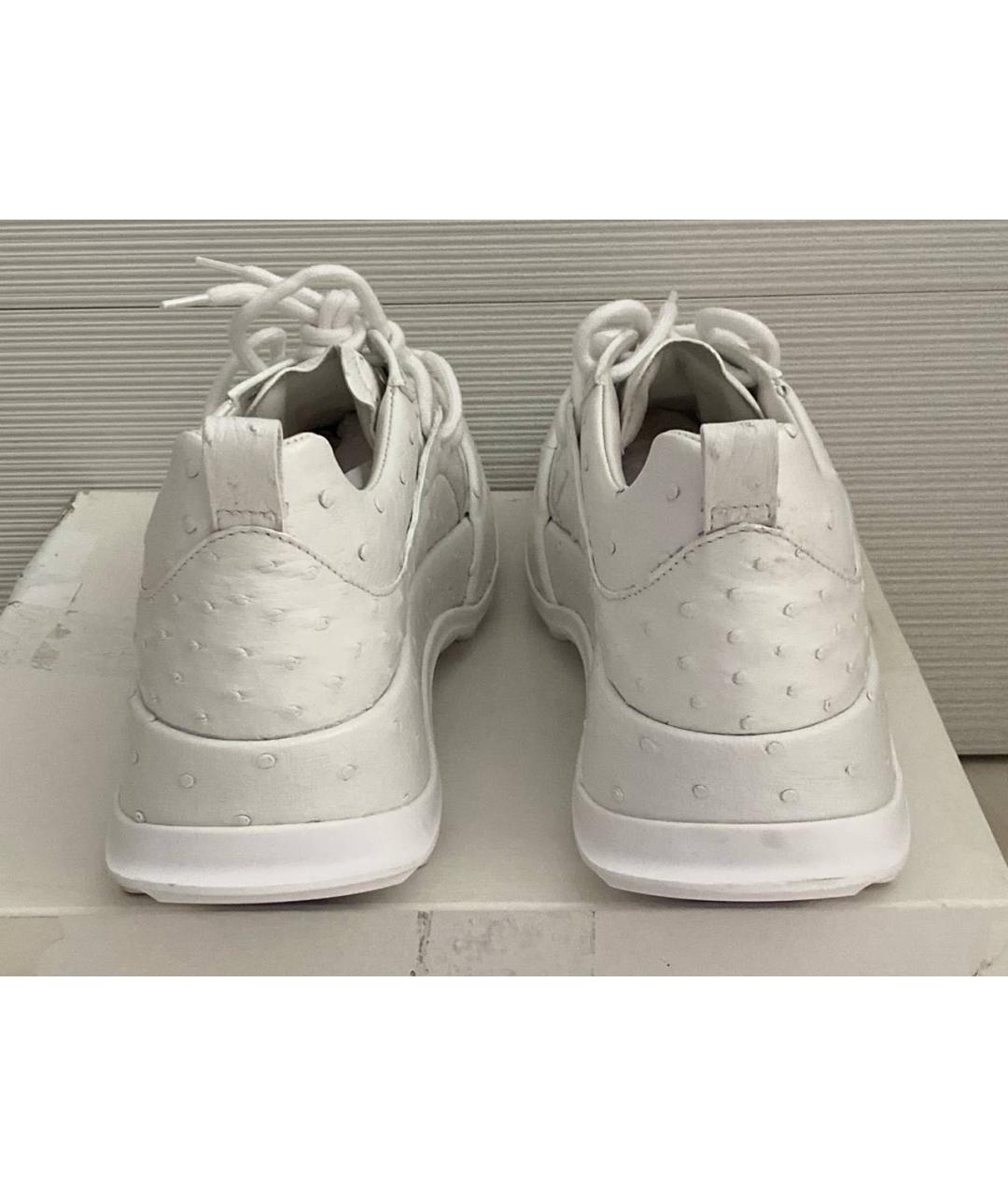 JIL SANDER Белые кожаные низкие кроссовки / кеды, фото 3